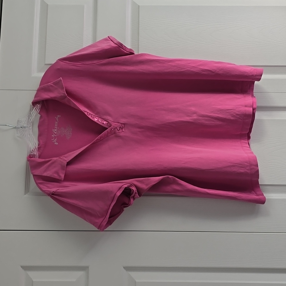 L.A. Blues Perfect Fit Pink Stretch Top - 22/24W